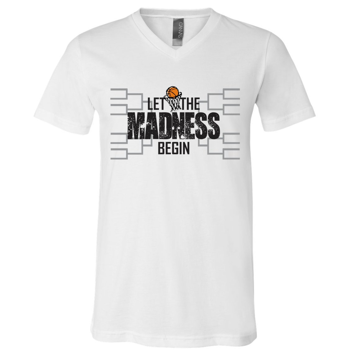 Let The Madness Begin College March Brackets Tournament V-Neck T-Shirt
