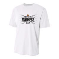 Let The Madness Begin College March Brackets Tournament Youth Performance Sprint T-Shirt