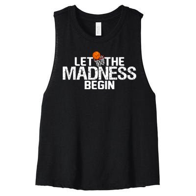 Let The Madness Begin Women's Racerback Cropped Tank