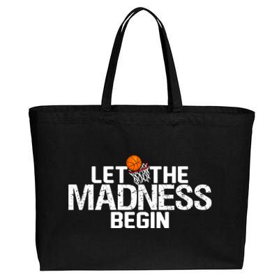 Let The Madness Begin Cotton Canvas Jumbo Tote