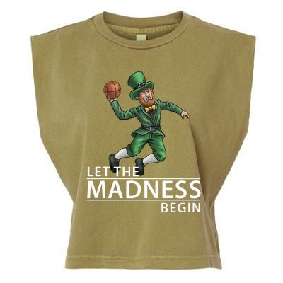 Let The Madness Begin Basketball Leprechaun Garment-Dyed Women's Muscle Tee