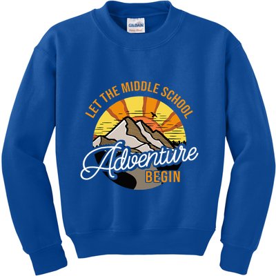 Let The Middle School Adventure Begin Middle School Teacher Kids Sweatshirt