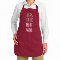 Less Talk More Wine Full-Length Apron With Pockets