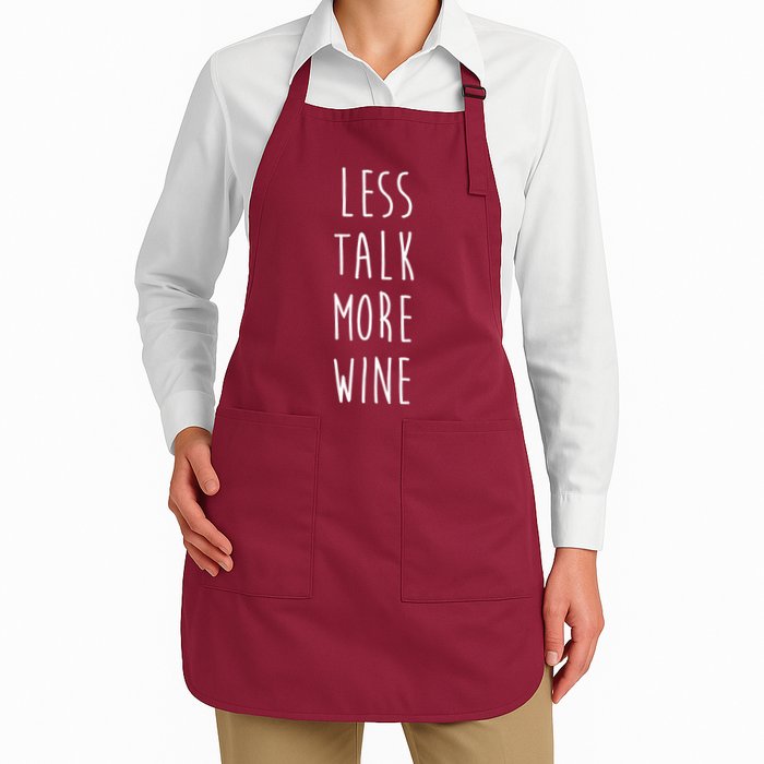 Less Talk More Wine Full-Length Apron With Pockets