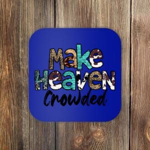 Leopard Turquoise Make Heaven Crowded Bible Verse Christian Gift Coaster