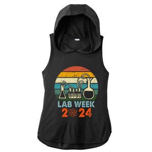 Laboratory Tech Medical Technician Scientist Lab Week 2024 Ladies PosiCharge Tri-Blend Wicking Draft Hoodie Tank