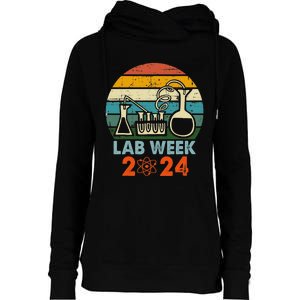 Laboratory Tech Medical Technician Scientist Lab Week 2024 Womens Funnel Neck Pullover Hood