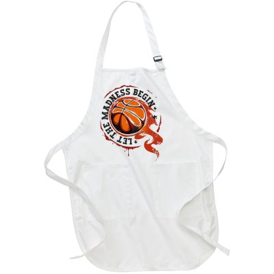 Let the Madness Begin College March Basketball Tournament Full-Length Apron With Pockets