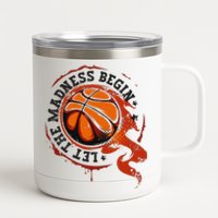 Let the Madness Begin College March Basketball Tournament 12 oz Stainless Steel Tumbler Cup