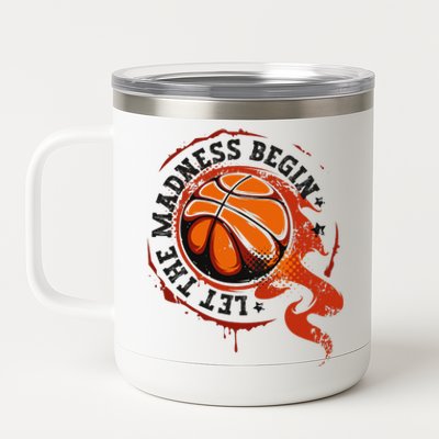 Let the Madness Begin College March Basketball Tournament 12 oz Stainless Steel Tumbler Cup