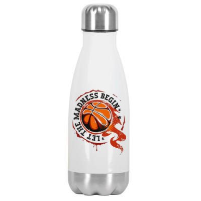 Let the Madness Begin College March Basketball Tournament Stainless Steel Insulated Water Bottle