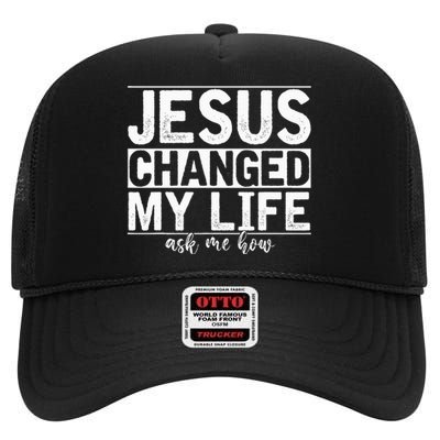 Life Transformation My Encounter with Christ High Crown Mesh Back Trucker Hat