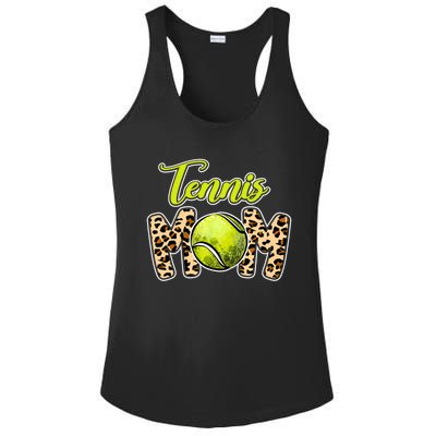 Leopard Tennis Mom Life Game Day Mama Mothers Day Gift Ladies PosiCharge Competitor Racerback Tank