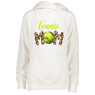 Leopard Tennis Mom Life Game Day Mama Mothers Day Gift Womens Funnel Neck Pullover Hood