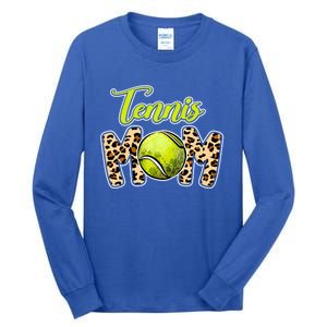 Leopard Tennis Mom Life Game Day Mama Mothers Day Gift Tall Long Sleeve T-Shirt