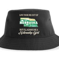 Life Took Me Out Of But Ill Always Be A Nebraska Girl Sustainable Bucket Hat