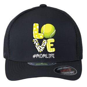 Love Tennis Mom Life Player With Leopard Flexfit Unipanel Trucker Cap