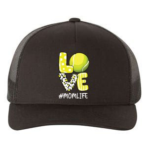 Love Tennis Mom Life Player With Leopard Yupoong Adult 5-Panel Trucker Hat