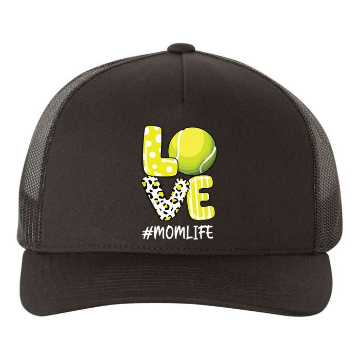 Love Tennis Mom Life Player With Leopard Yupoong Adult 5-Panel Trucker Hat