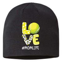 Love Tennis Mom Life Player With Leopard Sustainable Beanie