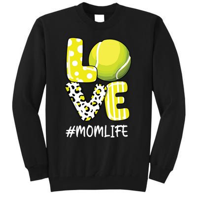 Love Tennis Mom Life Player With Leopard Tall Sweatshirt