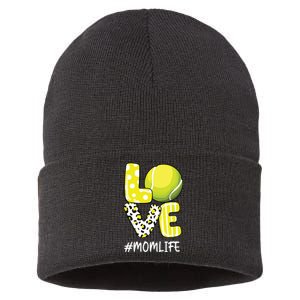 Love Tennis Mom Life Player With Leopard Sustainable Knit Beanie