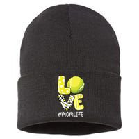 Love Tennis Mom Life Player With Leopard Sustainable Knit Beanie