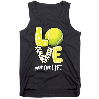 Love Tennis Mom Life Player With Leopard Tank Top