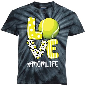 Love Tennis Mom Life Player With Leopard Kids Tie-Dye T-Shirt