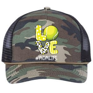 Love Tennis Mom Life Player With Leopard Retro Rope Trucker Hat Cap