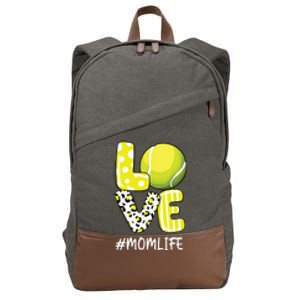 Love Tennis Mom Life Player With Leopard Cotton Canvas Backpack