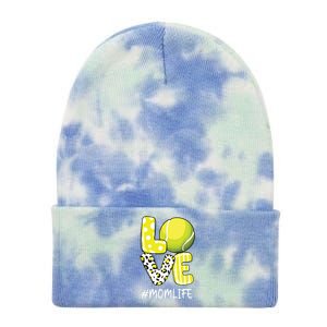 Love Tennis Mom Life Player With Leopard Tie Dye 12in Knit Beanie