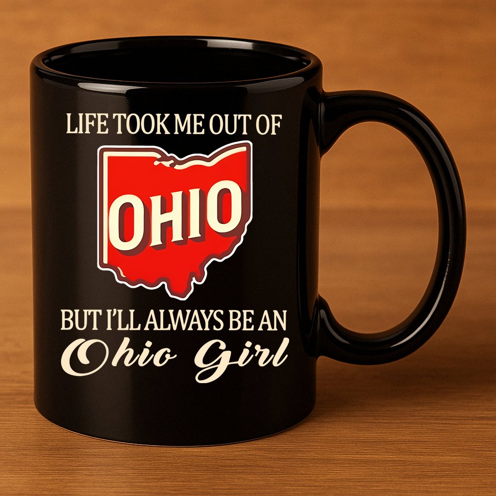 Life Took Me Out Of But ILl Always Be A Ohio Girl 11oz C Handle Ceramic Mug