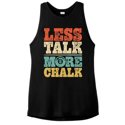 Less Talk More Chalk Funny Pool Billiards Player 8 Ball Ladies PosiCharge Tri-Blend Wicking Tank