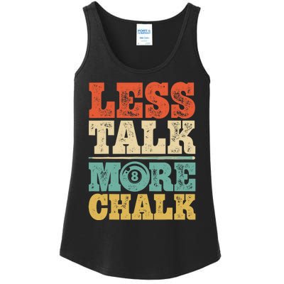 Less Talk More Chalk Funny Pool Billiards Player 8 Ball Ladies Essential Tank