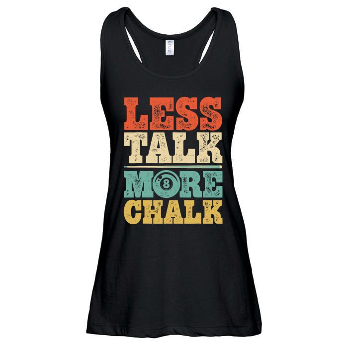 Less Talk More Chalk Funny Pool Billiards Player 8 Ball Ladies Essential Flowy Tank