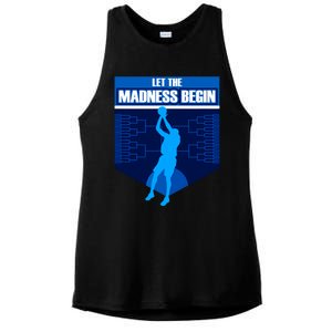 Let The Madness Begin Basketball Bring On The Big Tourney Ladies PosiCharge Tri-Blend Wicking Tank