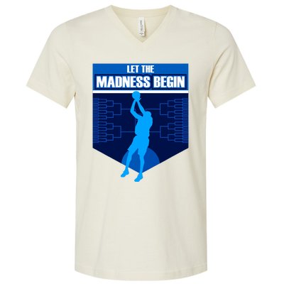 Let The Madness Begin Basketball Bring On The Big Tourney V-Neck T-Shirt