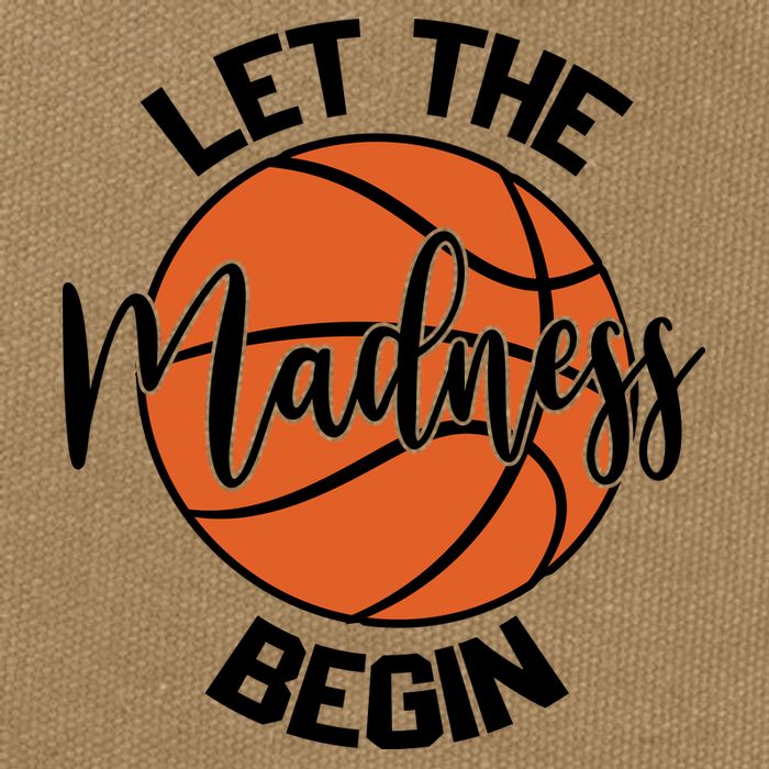 Let The Madness Begin College Basketball Cotton Canvas Backpack
