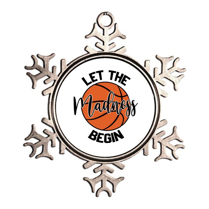 Let The Madness Begin College Basketball Metallic Star Ornament