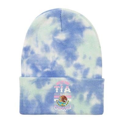 La Tía Más Chingona Mexican Aunty Gift Tie Dye 12in Knit Beanie