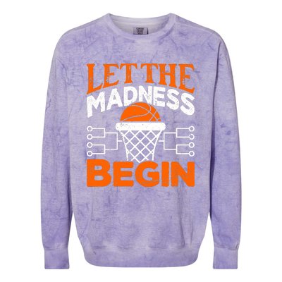 Let The Madness Begin College Basketball Colorblast Crewneck Sweatshirt