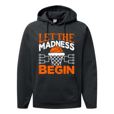 Let The Madness Begin College Basketball Performance Fleece Hoodie