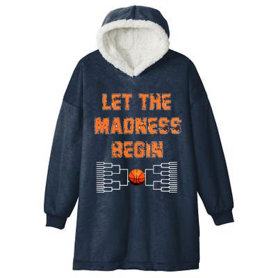 Let The Madness Begin Basketball Hoodie Hooded Wearable Blanket