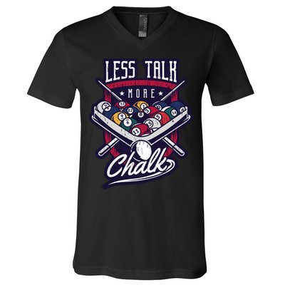 Less Talk More Chalk Billiards V-Neck T-Shirt