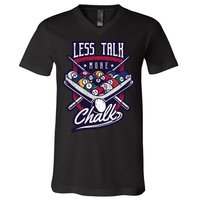Less Talk More Chalk Billiards V-Neck T-Shirt