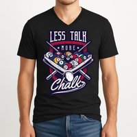 Less Talk More Chalk Billiards V-Neck T-Shirt
