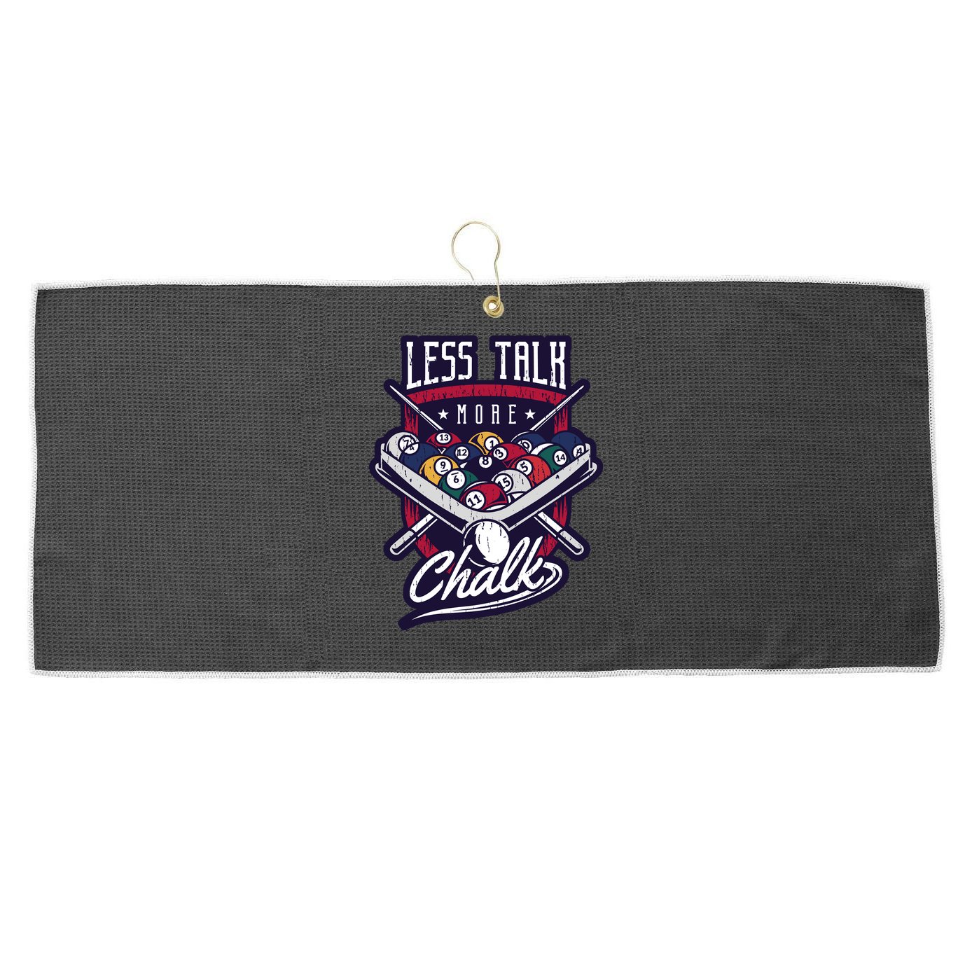 Less Talk More Chalk Billiards Large Microfiber Waffle Golf Towel