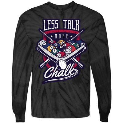 Less Talk More Chalk Billiards Tie-Dye Long Sleeve Shirt