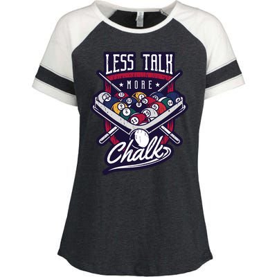 Less Talk More Chalk Billiards Enza Ladies Jersey Colorblock Tee